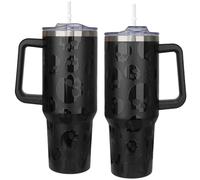 bchiijds 5D Printed Black Skull Tumbler Goth Gifts 40 oz Halloween Horror Tumbler with Handle Lid and Straw Spooky Skull Cups Gothic Halloween Water Bottle Travel Mug