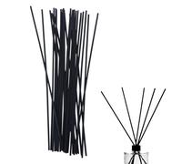 BCHKO Pack of 20 Rattan Sticks for Room Fragrance, Diffuser Sticks, Rattan Reed Fibre, Aroma Diffuser Sticks for Essential Oils in Home Office Hotel Spa (30 cm x 4 mm) (Black)