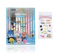 BCHMN 12 Pieces Stray Merchandise Stationery, with 1 Sticker, SK Erasable Pen, Korean Group Kpop Accessories, Kpop Gift, Fan Collection Gifts (Black)