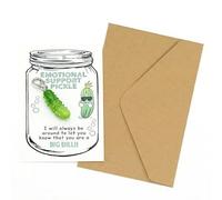 BCHMN Funny Gift Set - Humorous Cucumber Greeting Card (with Envelope) and Positive Cucumber Keyring