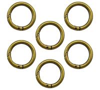 BCHMN Pack of 6 Round Lobster Ring O-Ring Metal Round Spring Split Rings for Handbags, Key Ring, Buckles, Bags, Purses (Brushed Brass, 32 mm)