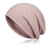 BCHRTOIP Ladies Cashmere Slouchy Knit Beanie Hat for Women Soft Warm Winter Hat Knitted Slouchy Skull Beanies, Light Pink, One Size