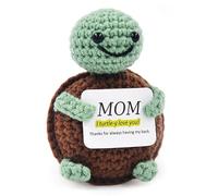 BCHWAY FAMILY Birthday Gifts for Mom, Handmade Positive Crochet Turtle Mom Gifts for Birthday Mothers Day Mama Mother in Law Bonus Step Mothers, Present Emotional Cute Stuff Animals Decor (for MOM)
