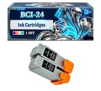 BCI-24 Ink Cartridges Compatible for Canon SmartBase MP370 MP370 MPC190 MP390 MP390 MPC200 Printers, With Chip Large Capacity 500 Pages (1 Set)