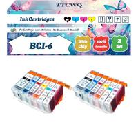 BCI-6 Ink Cartridges Compatible for Canon S800 S820 S8200 S820D S830 S830D S900 S9000 Printers, with Chip, High Yield 300 Pages, High-Definition Printing (2 Set)