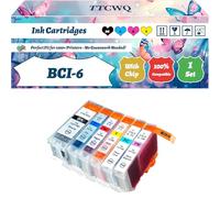 BCI-6 Ink Cartridges Compatible for Canon S800 S820 S8200 S820D S830 S830D S900 S9000 Printers, with Chip, High Yield 300 Pages, High-Definition Printing (1 Set)