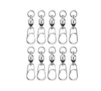 BCIOUS 10PCS Strong Ball Bearing Fishing Swivels for Artificial Lures Soft Baits and Metal Clip in All Conditions Sea Accessories