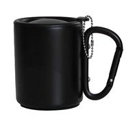 BCIOUS Lightweight Metal Insulated Mug Travel Coffee Cup Outdoor Carabiner Hook Handle Mug for Hiking Camping Traveling Outdoor Travel Hiking Cup