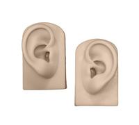 BCIOUS Professional Silicone Left Right Ear Form for Cosmetic Training Realistic Human Ear Mannequins Jewelry Showcasing Props Ear Piercing Practice