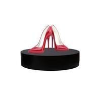 BCJMKDX Acrylic Display Case, Bridal Shop Platform Base, Cylinder Pedestal Stands- Round Countertops Step Plinths, Display Risers for Clothing Store(Black,40x50cm/15.7 * 19.6IN)