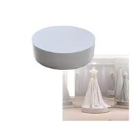 BCJMKDX Acrylic Display Case, Round Display Pedestal Stand, Cylinder Clothing Store Platform Base,Wooden Cylinder Plinths Loading Capacity 100kg(White,40x15cm/15.74x5.9in)