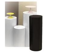 BCJMKDX Acrylic Display Case, Round Display Pedestal Stand,Event Decor Display Platform Base,Photography Studio Round Countertops, Display Platform for Wedding(Black,40x70cm/15.7x27.5in)