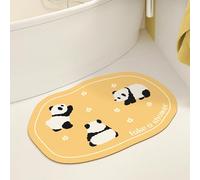 BCJMKDX bath mat, Yellow Panda Super Absorbent And Non-Slip Bathroom Mat,Diatomite Stone Quick Dry(60X90CM)