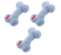 BCJMKDX dog toys. Dog Toys Cute Bone Plush Vocal Dog Toys Containing Bb Called Grinding Teeth Bite Resistant Interactive Toy 3Pcs Blue(Blue)