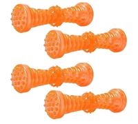 BCJMKDX dog toys. Dog Toys Resistant Bite Resistant Pet Toy Toothbrush Bone Toy Interactive Puppy Toy Dog Bone Rubber 4Pcs Blue S(Orange L)
