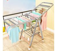 BCJMKDX folding clothes horse, Clothes Drying Pole Balcony Rack,Wing-Shaped,Folding(Wing length is 170cm)
