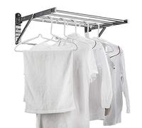 BCJMKDX folding clothes horse, Wall Foldable Clothes Airer, Household Wall-Mounted Drying Rack Expandable(60cm)