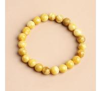 BCJMKDX Gemstone beads, Green Jade Bracelets Suitable For Women Bangles(Beeswax Chalcedony,6mm)