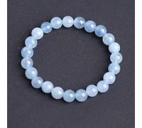 BCJMKDX Gemstone beads, Green Jade Bracelets Suitable For Women Bangles(Blue Chalcedony,6mm)