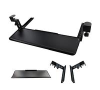 BCJMKDX Keyboard tray, White Black Keyboard Shelf Clamp On The Table, Pull-Out Keyboard Drawer, Ergonomics Desk Extender Tray in Metal(Black)