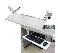 BCJMKDX Keyboard tray, White Black Keyboard Shelf Clamp On The Table, Pull-Out Keyboard Drawer, Ergonomics Desk Extender Tray in Metal(White)