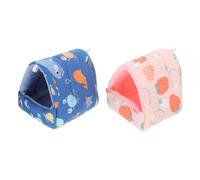 BCJMKDX Pet Bed. 2pcs Hamster Nest Pet Warm House Chinchilla Warm Nest Guinea Pig Bed Cave Small Animal Bed(A,8X8X8cm)
