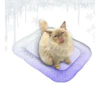 BCJMKDX Pet bedding, 15.7x11.8x2.4inch Cooling Ice Silk Puppy Mat for Crate | Breathable Pet Resting Accessories for Sofa Kennel Room Indoor(Purple)