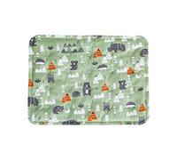BCJMKDX Pet bedding, Self-Cooling Cute Animal Pattern Comfortable Sleeping Pad | Rectangular Cat Bed Cooling Cushion, Outdoor Pet Supplies(Green move)