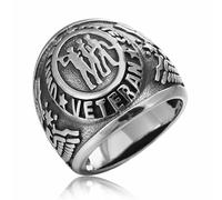 BCJMKDX Rings, Military Retro Design with Soldier Silhouette, Memorial Honor Jewellery Gift for Veterans(S)