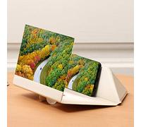 BCJMKDX Screen Magnifier, 12", Phone Projector with Stand, Smartphone Amplifier Enlarger for Mobile Movie Video(White)