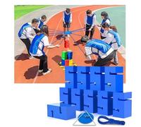 BCJMKDX Team-building games, IEOWY Team Building Block Tower Games, Group Outdoor Activities Fun Competition Games, Promoting Friendly Communication(Blue,10PCS)