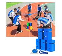 BCJMKDX Team-building games, IEOWY Team Building Block Tower Games, Group Outdoor Activities Fun Competition Games, Promoting Friendly Communication(Blue,5PCS)