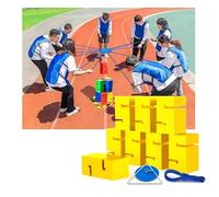 BCJMKDX Team-building games, IEOWY Team Building Block Tower Games, Group Outdoor Activities Fun Competition Games, Promoting Friendly Communication(Yellow,8PCS)