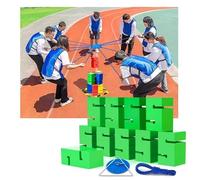 BCJMKDX Team-building games, IEOWY Team Building Block Tower Games, Group Outdoor Activities Fun Competition Games, Promoting Friendly Communication(Green,10PCS)