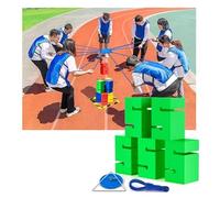 BCJMKDX Team-building games, IEOWY Team Building Block Tower Games, Group Outdoor Activities Fun Competition Games, Promoting Friendly Communication(Green,5PCS)
