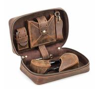 BCJMKDX Tobacco Pouches. Portable Tobacco Pipe Pouch Holder Multi-Functional Travel Portable Leather Pipe Bag for Men's Gifts