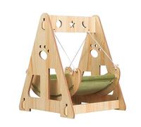 BCJMKDX Wooden cat bed, Wood Cat Hammock, indoor pet Cat Swing Chair Bed Furniture for Sleeping, Playing, Climbing, Lounging, Easily Holds up to 20lbs