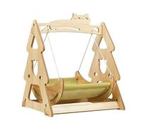 BCJMKDX Wooden cat bed, Wood Fancy Cat Hammock, Indoor pet furniture, Christmas tree shaped swing bed for Small to Medium Size Cat or Small Dog