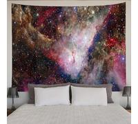 BCKAKQA Space Galaxy Tapestry Large Universe Stars Wall Tapestry Pink Blue Red Psychedelic Tapestry Wall Hanging for Bedroom Dorm Living Room Home Decoration Wall Art Wall Blanket (230X180cm,91"X71")