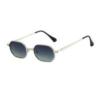 BCLBDFC Sunglasses Hexagonal Retro Small-frame Metal Eyewear - Trendy Ins-style Unisex Design-silver