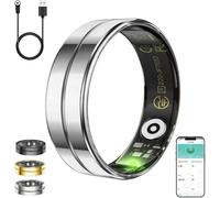 Bclsks Gifts Christmas for Women Men Mum Dad,Smart Ring,Health & Activity Tracker,Sleep Monitoring/Blood Oxygen/Motion Tracking,Waterproof & No Subscription Required,Gifts for Mum Her Dad Silver 9