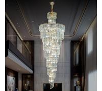 BCLYERBJ Chandeliers Double Spiral Crystal Chandelier, Clear Raindrop LED Ceiling Light Flush Mount Chandeliers for Living Room, Hotal, Hallway, Entryway, Romantic Wedding Size: 40 * 120Cm
