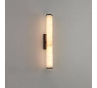 BCLYERBJ Wall Light Sconce Spanish Natural Marble Wall Sconces Strip Alabaster Wall Lighting All Copper Indoor Sconce Wall Lamps for Bedroom Staircase Living Room Corridor(Dark,Large)