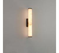 BCLYERBJ Wall Light Sconce Spanish Natural Marble Wall Sconces Strip Alabaster Wall Lighting All Copper Indoor Sconce Wall Lamps for Bedroom Staircase Living Room Corridor(Dark,Small)