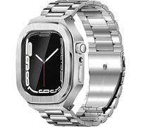 BCMCBV 316L Stainless Steel Protective Case Mod Set，For Apple Watch 8 7 45mm Modification Kit Metal Bezel One-piece Band with Case，For Iwatch Series SE 6 5 4 44mm Watch Accessories(C,For 45mm)