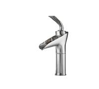 BCMCBV Brushed Gold Brass Bathroom Basin Faucet Deck Mounted Hot Cold Sleek Contemporary Vanity Fixture(E)