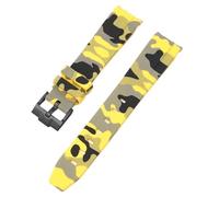 BCMCBV For Omega Swatch MoonSwatch Curved End Silicone Rubber Bracelet Men Women Sport Watch Band Accessorie 20mm(Camo yellow02)