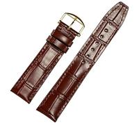 BCMCBV Leather Watch Band Compatible For IWC Replacement Straps Classic Alligator Texture 20mm 21mm 22mm For IWC Big PILOT Spitfire GUN IW5009 IW3777 Rivets Cowhide Watch Strap(Brown gold p buckle,21m