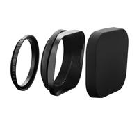 BCMCZCDC Metal Rectangular Lens Hood with 49 mm Adapter Ring for Canon Sony Fuji Leica Micro Camera Lenses