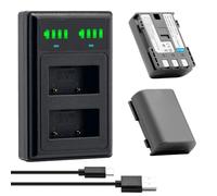 BCMCZCDC Pack of 2 NB-2L NB-2LH Battery + Dual USB Charger for Canon EOS 350D 400D MD265 MV960 PowerShot G7 G9 S70 S80 ZR950 ZR960 HG10 HV40 Cameras